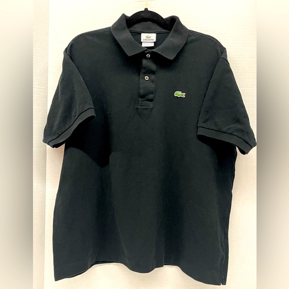 Mens Lacoste black polo shirt size 7(XXL) - Picture 1 of 8